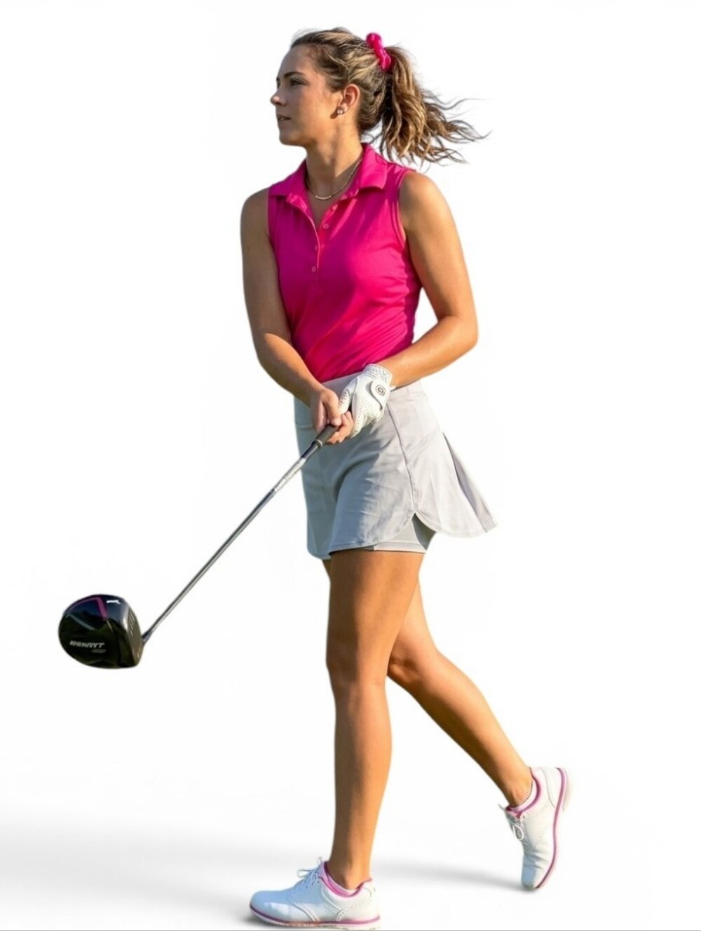 Nike Golf Dri-Fit Hot Pink Sleeveless Polo Shirt Medium